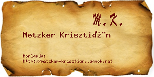 Metzker Krisztián névjegykártya